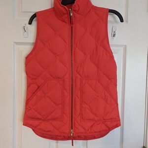 J Crew women's XXS Down Quilted Puffer Jacket Coral / Salmon